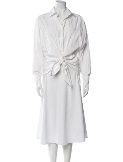 Pre-owned Tome Long Sleeve Button-up Top In White