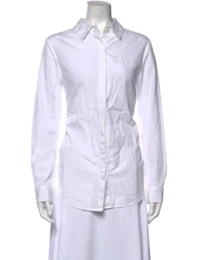 Pre-owned Tome Long Sleeve Button-up Top In White