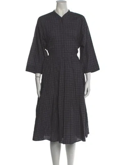 Pre-owned Tome Mock Neck Midi Length Dress W/ Tags In Gray