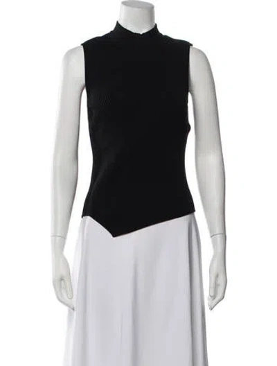 Pre-owned Tome Mock Neck Sleeveless Top In Black