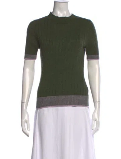 Pre-owned Tome Mock Neck Sweater In Green