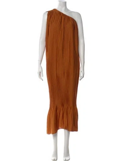 Pre-owned Tome One-shoulder Long Dress In Orange