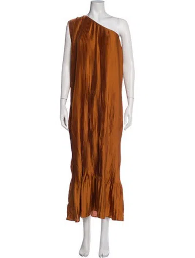 Pre-owned Tome One-shoulder Long Dress In Orange