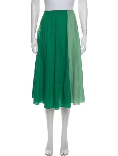 Pre-owned Tome Pleated Accents Midi Length Skirt In Green