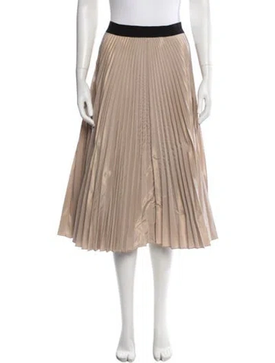 Pre-owned Tome Pleated Accents Midi Length Skirt In Neutral