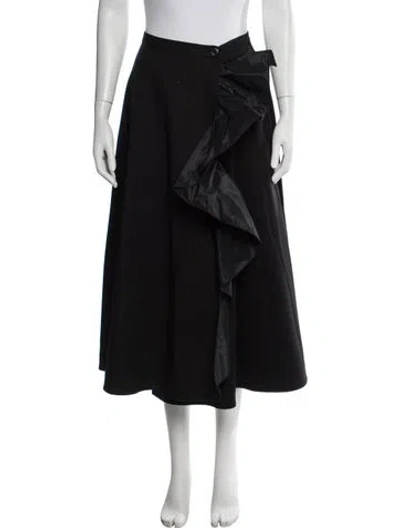 Pre-owned Tome Ruffle Embellishment Long Skirt In Black