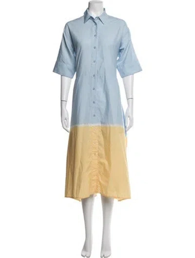 Pre-owned Tome Silk Midi Length Dress In Blue