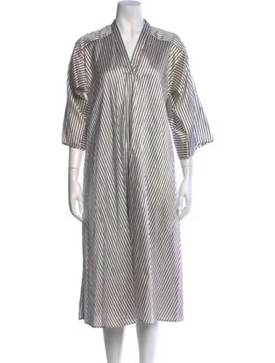 Pre-owned Tome Silk Midi Length Dress In Grey