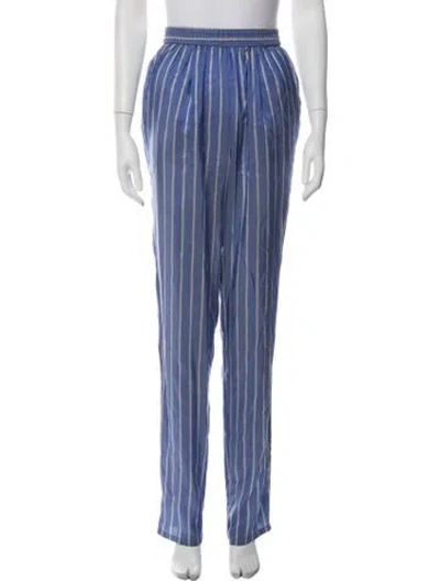 Pre-owned Tome Silk Straight Leg Pants In Blue