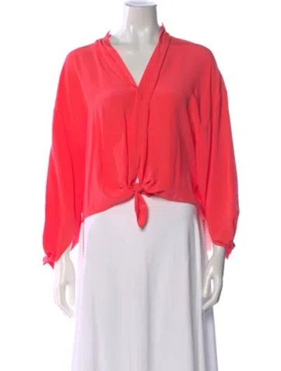 Pre-owned Tome Silk V-neck Blouse In Pink
