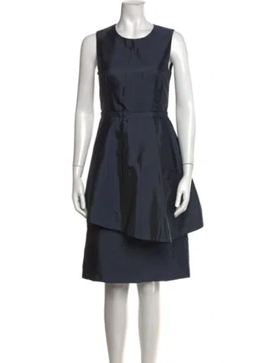 Pre-owned Tome Striped Knee-length Dress In Blue