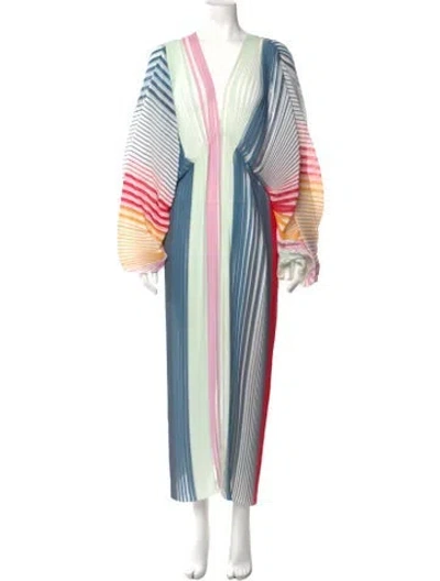 Pre-owned Tome Striped Long Dress In Blue