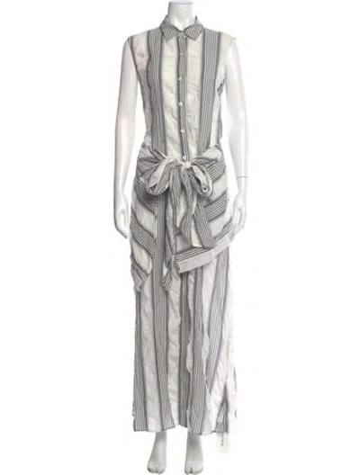 Pre-owned Tome Striped Long Dress In Multi
