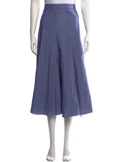 Pre-owned Tome Striped Long Skirt In Blue