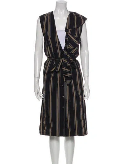 Pre-owned Tome Striped Midi Length Dress