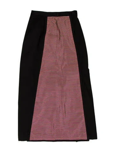 Pre-owned Tome Striped Midi Length Skirt In Black