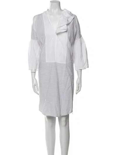 Pre-owned Tome Striped Mini Dress In Gray