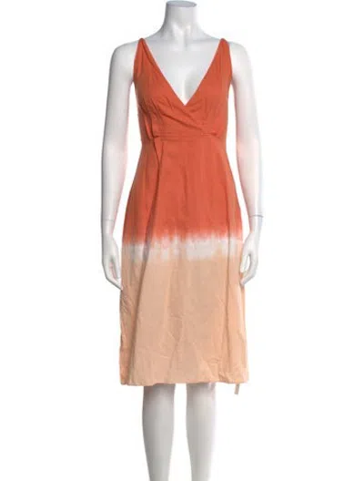 Pre-owned Tome Tie-dye Print Midi Length Dress In Neutrals
