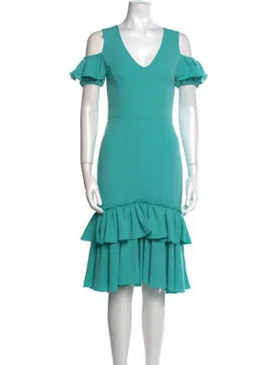 Pre-owned Tome V-neck Midi Length Dress W/ Tags In Blue