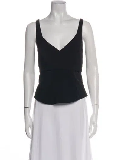 Pre-owned Tome V-neck Sleeveless Top In Black