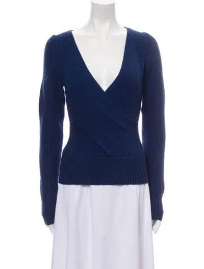 Pre-owned Tome V-neck Sweater In Blue