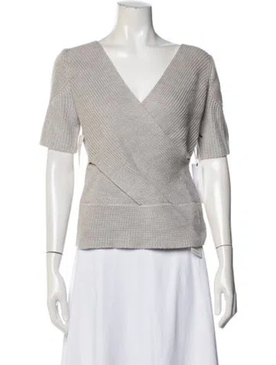 Pre-owned Tome Wool V-neck Sweater In Gray