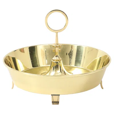 Pre-owned Tommi Parzinger Rare  Brass Nut Bowl, Serving Piece In Sand