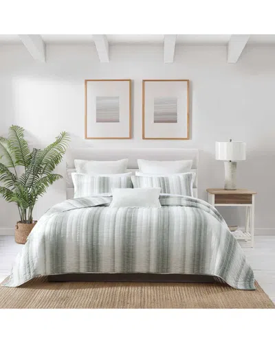 TOMMY BAHAMA TOMMY BAHAMA 128 THREAD COUNT PRISMA STRIPE TEXTURE REVERSIBLE QUILT SET