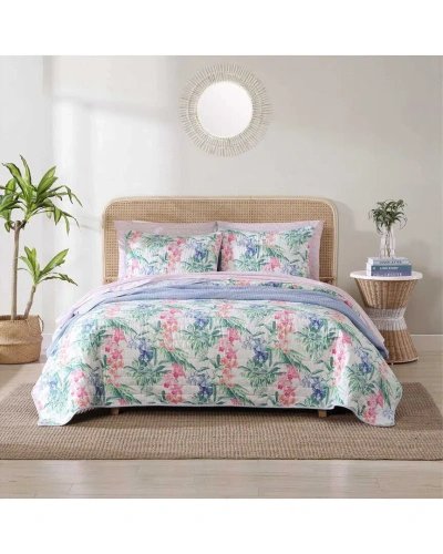 Tommy Bahama 136 Thread Count Island Orchid Reversible Quilt Set