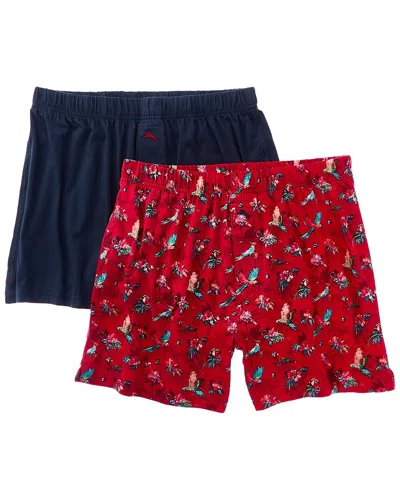 Tommy Bahama 2pk Knit Boxer In Red