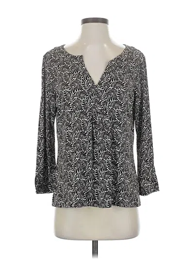 Pre-owned Tommy Bahama 3/4 Sleeve Blouse In Black