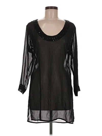 Pre-owned Tommy Bahama 3/4 Sleeve Blouse In Black
