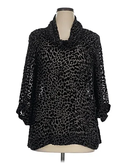 Pre-owned Tommy Bahama 3/4 Sleeve Blouse In Black
