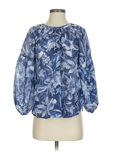 Pre-owned Tommy Bahama 3/4 Sleeve Blouse In Blue