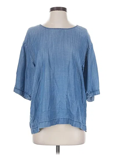 Pre-owned Tommy Bahama 3/4 Sleeve Blouse In Blue