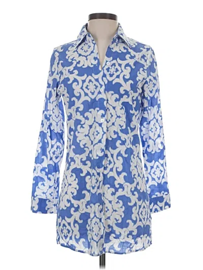 Pre-owned Tommy Bahama 3/4 Sleeve Blouse In Blue