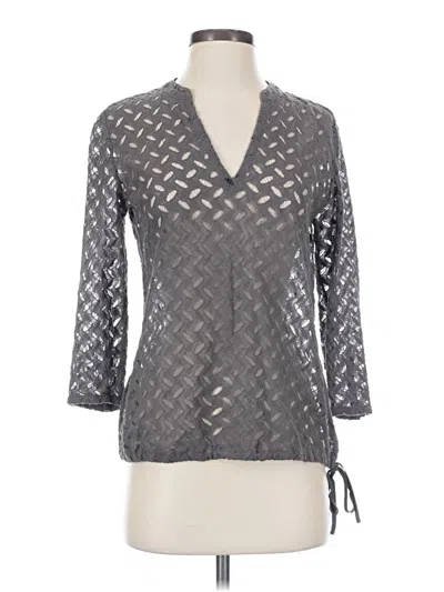 Pre-owned Tommy Bahama 3/4 Sleeve Blouse In Gray