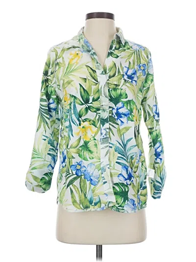 Pre-owned Tommy Bahama 3/4 Sleeve Blouse In Green