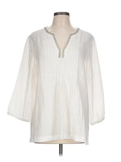 Pre-owned Tommy Bahama 3/4 Sleeve Blouse In Ivory