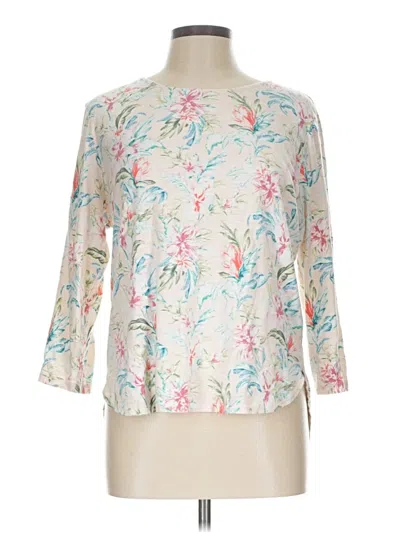 Pre-owned Tommy Bahama 3/4 Sleeve Blouse In Ivory