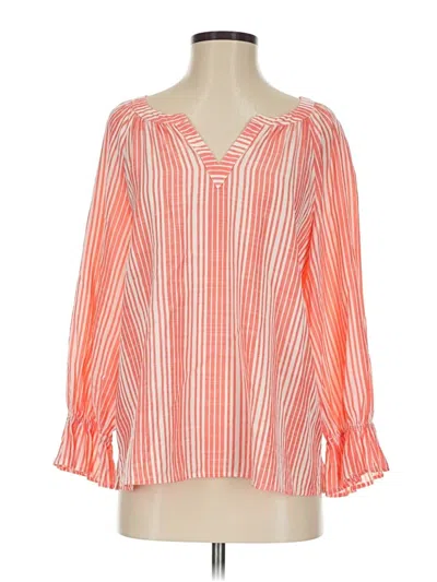 Pre-owned Tommy Bahama 3/4 Sleeve Blouse In Orange