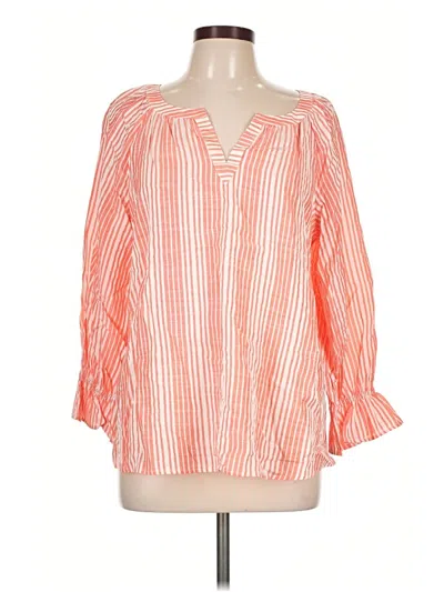 Pre-owned Tommy Bahama 3/4 Sleeve Blouse In Orange