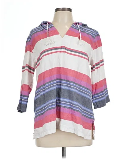 Pre-owned Tommy Bahama 3/4 Sleeve Blouse In Pink