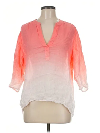 Pre-owned Tommy Bahama 3/4 Sleeve Blouse In Pink