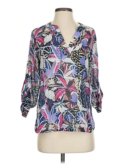 Pre-owned Tommy Bahama 3/4 Sleeve Blouse In Purple