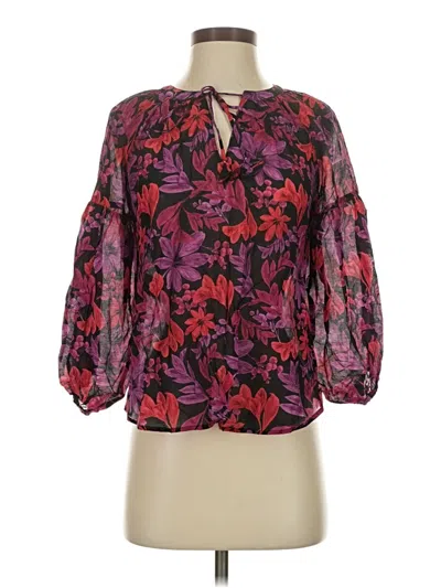 Pre-owned Tommy Bahama 3/4 Sleeve Blouse In Purple