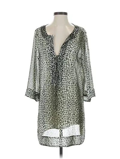 Pre-owned Tommy Bahama 3/4 Sleeve Blouse In Silver