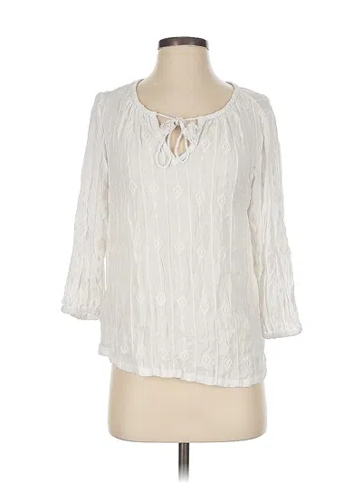 Pre-owned Tommy Bahama 3/4 Sleeve Blouse In White