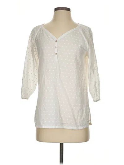 Pre-owned Tommy Bahama 3/4 Sleeve Blouse In White
