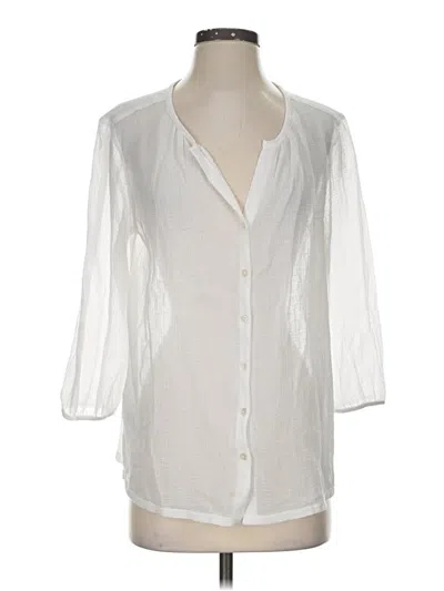 Pre-owned Tommy Bahama 3/4 Sleeve Blouse In White